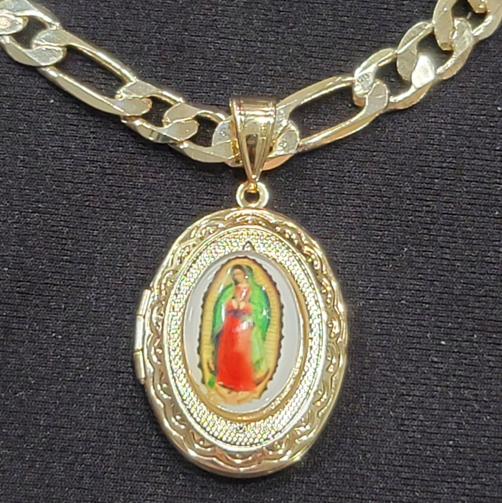 Virgin Mary Locket and Necklace